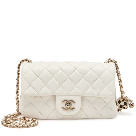 chanel bag white mini|chanel mini flap bag beige.